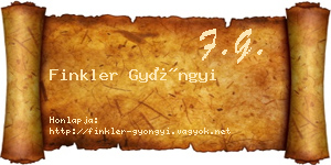 Finkler Gyöngyi névjegykártya